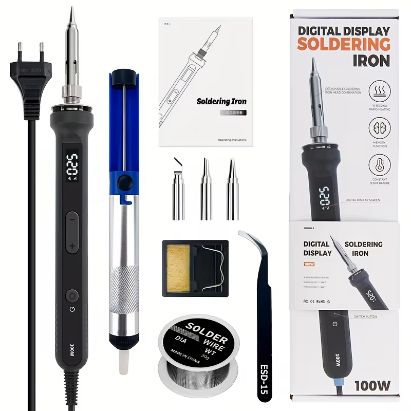 Power Tools Kit Set - 100W Dijital Havya Kiti, Ayarlanabilir Sıcaklıklı