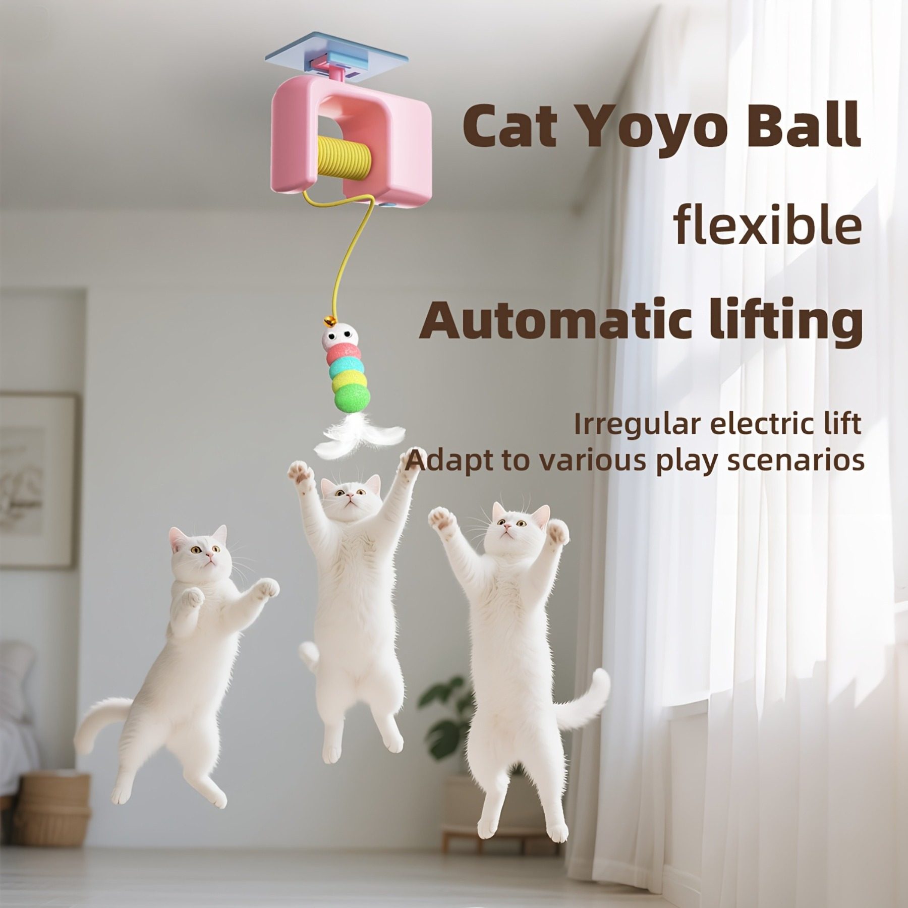 Power Tools Cat - Elektrikli İnteraktif Kedi Oyuncağı Elastik İpli
